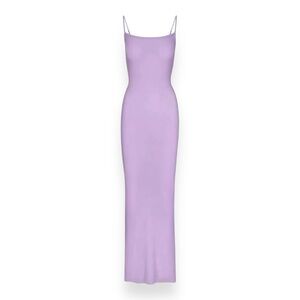 SKIMS Soft Lounge Ribbed Maxi Dress Light Pink M Bodycon Adjustable Straps